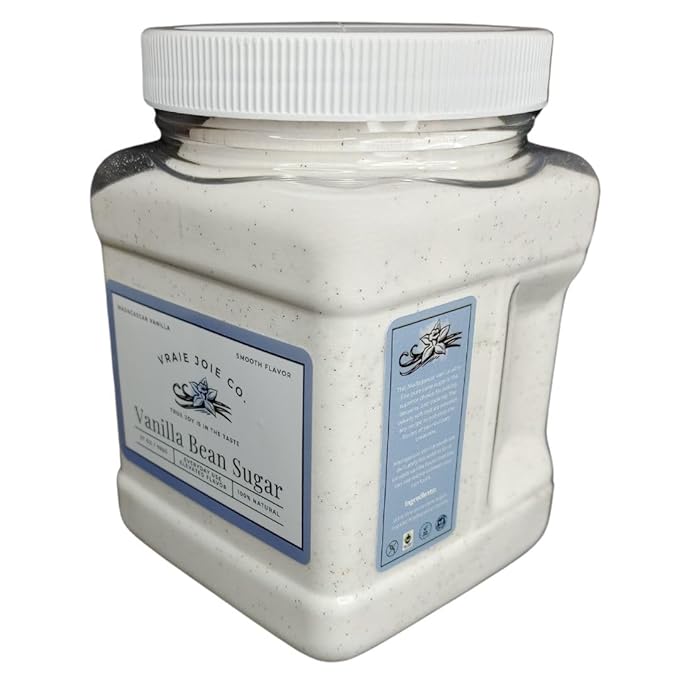 1.8 lbs Organic Madagascar Vanilla Ultra-fine Sugar | For Chefs Home Cooking Ice Cream Cocktails Cakes Crème Brulee &amp Dessert Making | non-GMO All-natural | 1 Pack 27 Oz
