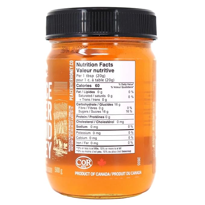 Peace River Liquid Honey | 100% Pure Raw Honey | Mild Flavor Profile | Unpasteurized | Preservative &amp Additive Free Non-GMO Certified | Sustainably Sourced | 16oz Jar