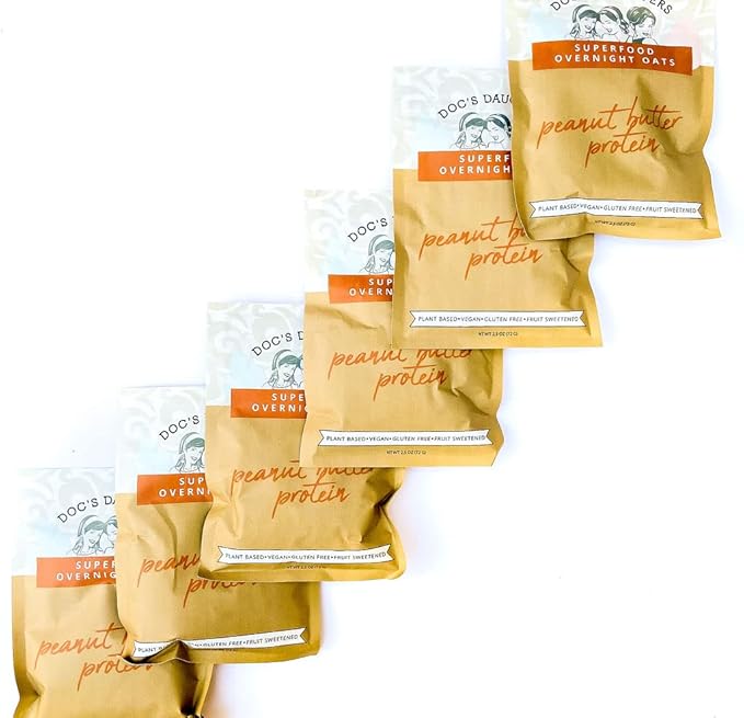 Doc's Daughters Superfood Overnight Oats - Peanut Butter Protein (6 Pack)