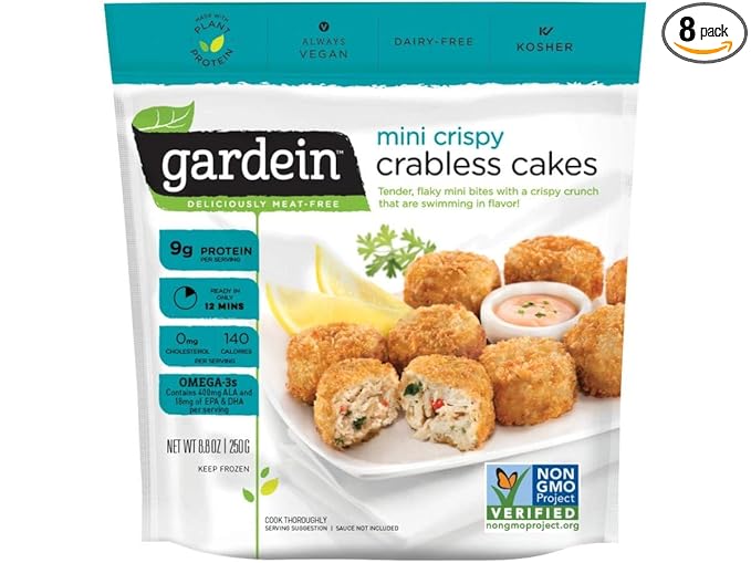 Gardein Mini Crispy Crabless Cakes 8.8 Ounce -- 8 per case.