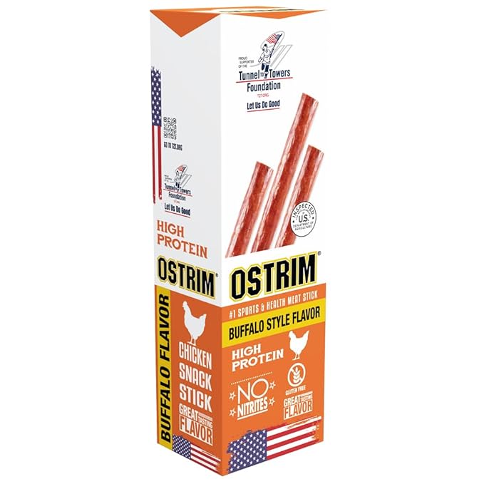 Ostrim Chicken Jerky Snack Sticks-Buffalo Wing Flavor 1.5 oz (Pack of 10)