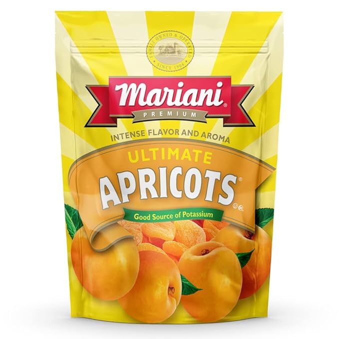 Mariani Premium Ultimate Dried Apricots | Dried Fruit | No Sugar Added Gluten Free Vegan Fat Free Non-GMO Resealable Bulk Bag - Healthy Snacks for Kids &amp Adults 48oz (Pack of 1)