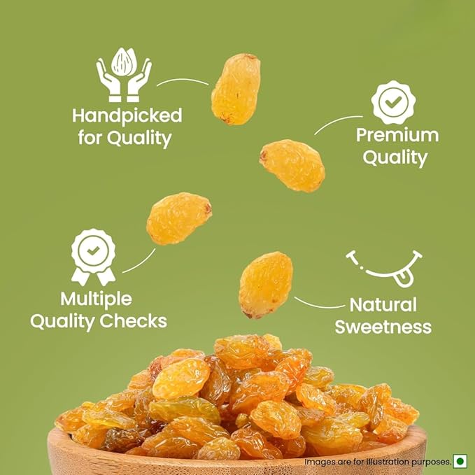 Indian Raisin Dryfruits- Indian Kishmish | Rich In Nutiritons| No added Preservatives | Rich In Iron| Healthy Sweet &amp Tasty -500 gm