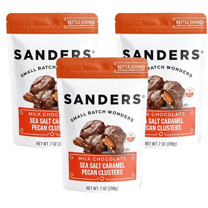Sanders Milk Chocolate Pecan Caramel Cluster 3-Pack (3 x 7 oz. pouch)