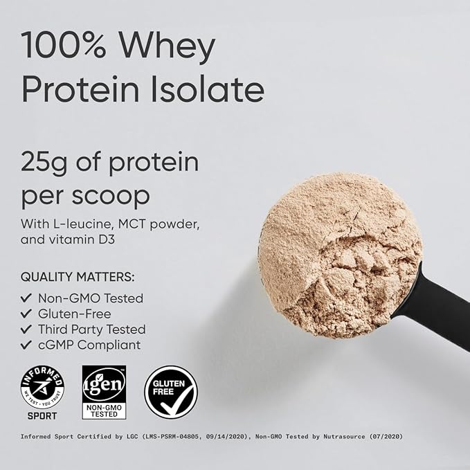 Sports Research Whey Protein Isolate - Sports Nutrition Protein Powder 25g per Serving - 2.27lb Bag Whey Protein - Dutch Chocolate Bulk Protein Powder 25 Servings