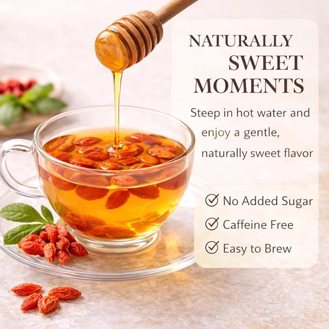 Organic Ningxia Goji Berries – USDA Certified Sun-Dried Superfood Non-GMO Dried Fruit Snack for Tea Oatmeal &amp Smoothies – 12 Ounces Resealable Bag