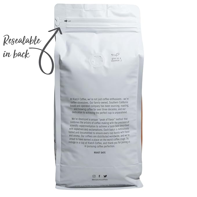 Klatch Coffee Belle Espresso Medium-Dark Roast 2 Pounds Whole Bean
