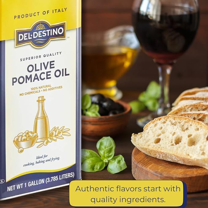 Del Destino Pomace Oil Milder Olive Taste Product of Italy - 1 Gallon Tin