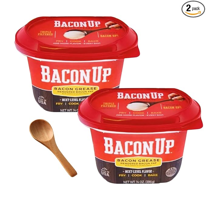 Bacon Up Bacon Grease for Cooking - 14 Ounce (2-pack) with spoon