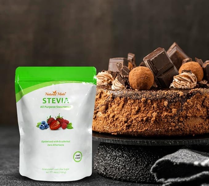 Natural Mate Zero Calorie Sweetener - Organic Stevia Granular Powder Blended with Erythritol - 2:1 Sugar Replacement for Keto Paleo Low GI – (3Lb/48OZ Pack of 1)