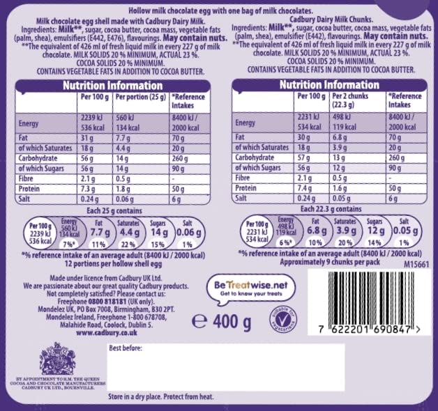 Cadbury Dairy Milk Chunky Ultimate Egg 389g (Pack of 1)