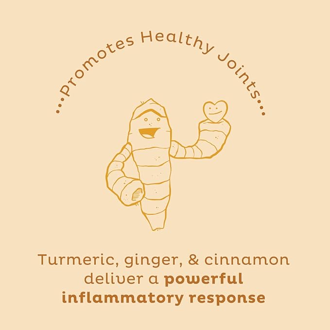 KOS Golden Mylk with Tumeric and Ginger Organic Superfood Latte Powder Adaptogen Mushroom Blend - Coffee Creamer Dessert &amp Smoothie - Caffeine Free Vegan Dairy-Free Gingerbread Chai 28 Serv