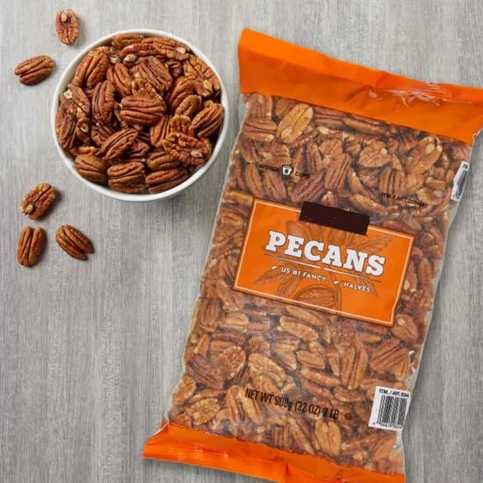Premium Pecans Halves and Pieces – Fresh Pecan Halves Pecan Pieces &amp Chopped Pecans for Baking Cooking &amp Snacking 2 Lbs. With Mini Scooply Scoop