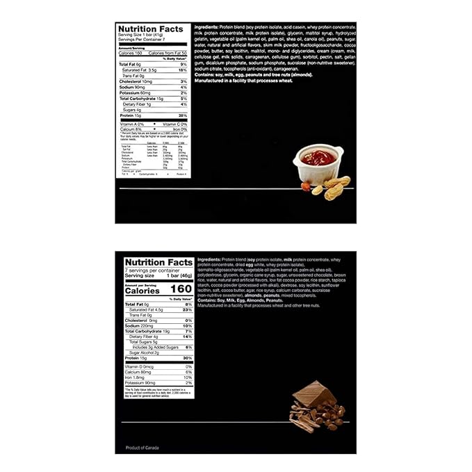 PROTIFIT - Low Calorie Caramel Nut &amp Choc-a-lot Chip Protein Bar 2 Pack High Protein 15g Protein Low Carb Low Sugar Ideal Protein Compatible 7 Servings Per Box (2 Pack)