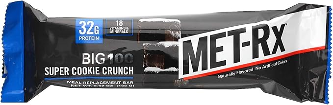MET-Rx Big 100 Colossal Meal Replacement Bar Super Cookie Crunch 9/3.52 Ounce