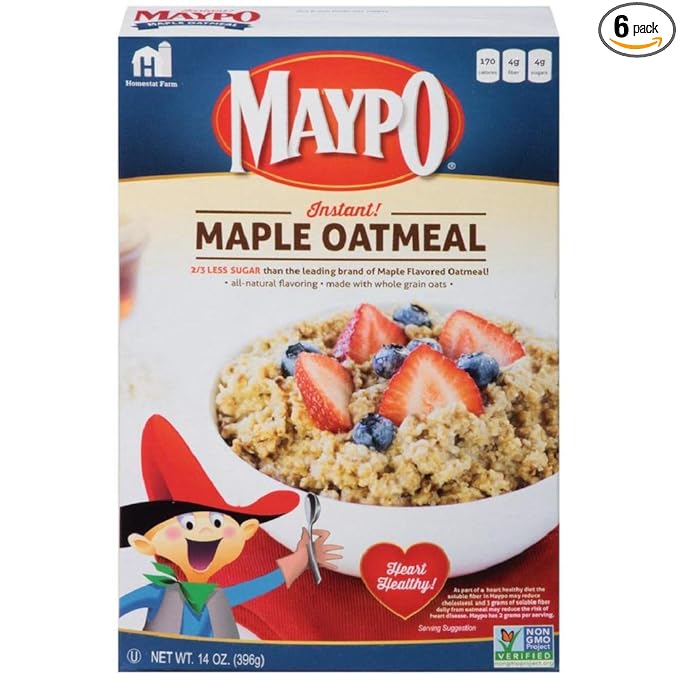 Maypo Oatmeal Inst Maple 14 OZ (Pack of 6)
