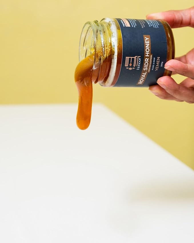 Honoor Premium Honey Bundle – Royal Sidr Honey 200g + Black Seed Honey 200g | Raw Unpasteurized Natural &amp Unfiltered