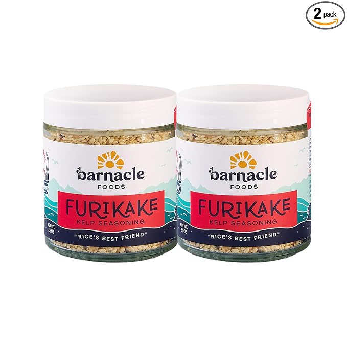 Barnacle Foods Furikake Kelp Seasoning | 2.5 oz. | Japanese Inspired Rice Seasoning | Seaweed Seasoning For Rice Seafood Meats Salads &amp Popcorn | Made in Alaska | 2 Pack
