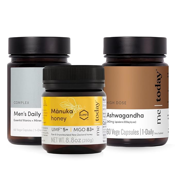 Men's Immunity &amp Wellness Bundle - Honey + Men's Multivitamin + Ashwagandha