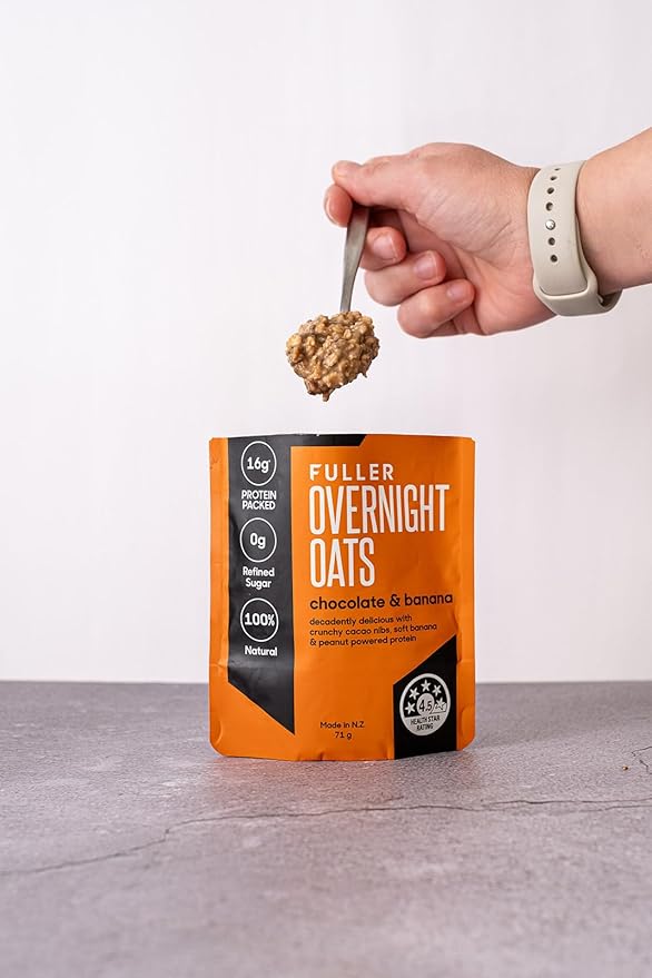 Delicious Apple Cinnamon High Protein Overnight Oats - Nutritionist Designed FULLER For Longer With Low Sugar High Fiber &amp Premium Slow Release Casein - Ziplock Portable - Glyphosate Free Oatmeal
