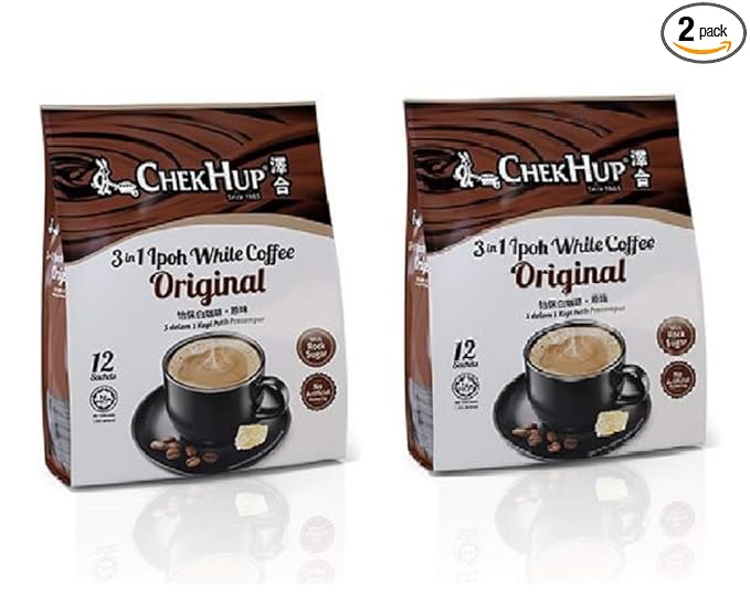 2 Packs Chek Hup 3 in 1 Ipoh White Coffee - Original Imported from Malaysia ( 2x12 sachets )