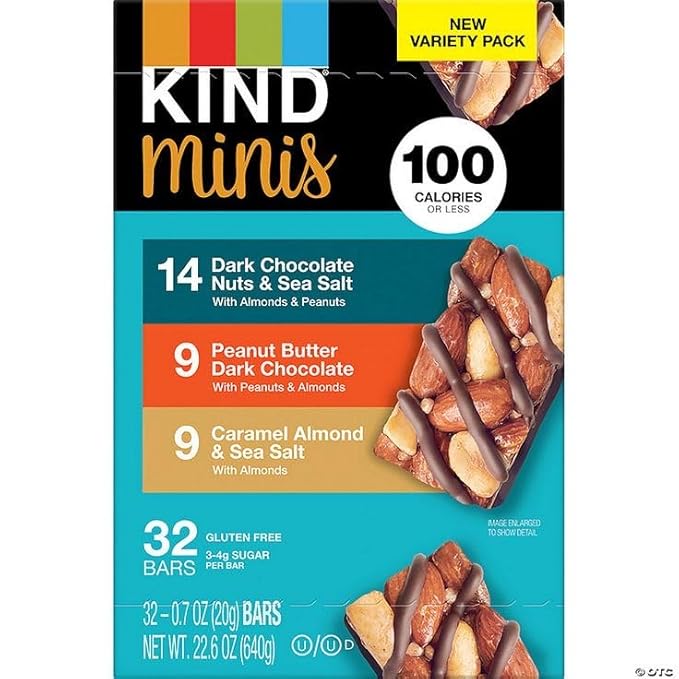 KIND Snacks Mini Nut Bars Variety Pack 32 Count