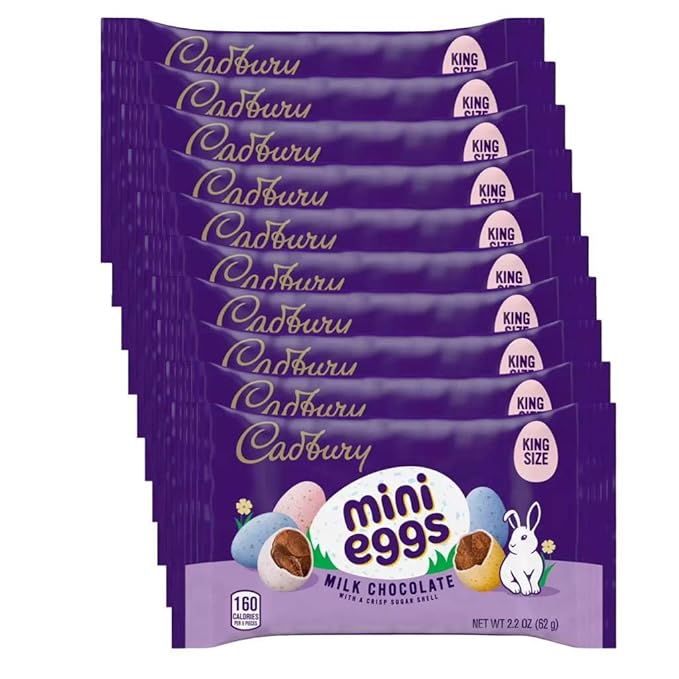 CADBURY MINI EGGS Milk Chocolate with Crisp Sugar Shell Easter Candy 1.5 Pounds 10 Bags