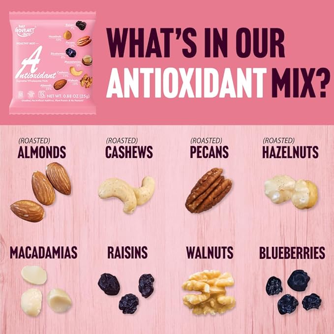 Daily Gourmet Nuts - Unsalted Mixed Nuts Snack Packs/Individually Wrapped Snacks/Nut Snacks/No Peanuts/Healthy Trail Mix Individual Packs/Deluxe Assorted Snacks / 48 Packs