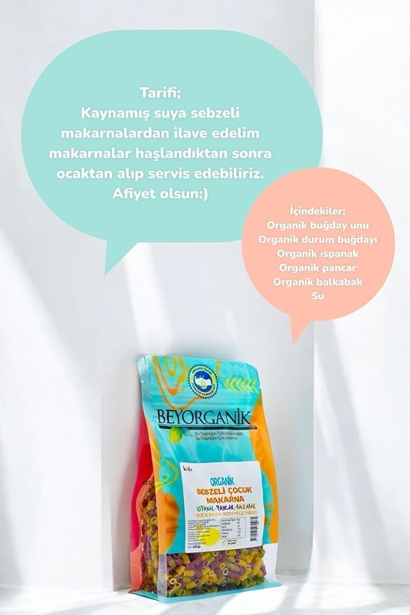 Organic Kids Vegetable Pasta 15% Vegetables 5.3oz - Pesticide &amp Aflatoxin Tested Children's Food