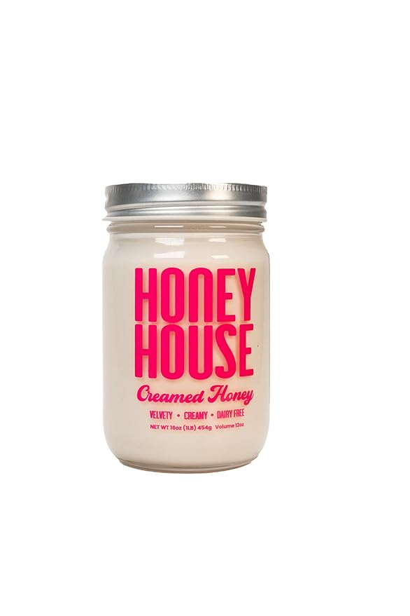 Honey House Pure Raw Clover &amp Smooth Creamed Combo | 100% Natural Unfiltered Additive-Free | Premium American Bee Farm | Perfect for Cooking Spreading &amp Sweetening | 2-pack