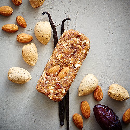 Mammoth Bar Almond Vanilla Bar - 10 Organic Protein Bars – Prebiotic • Paleo • Gluten Free • Egg Protein • GMO Free • Raw • Premium Nuts