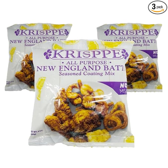 Krisppe All Purpose New England Style Batter Mix for Rhode Island Clam Cakes &amp Fritters (3 Pack)