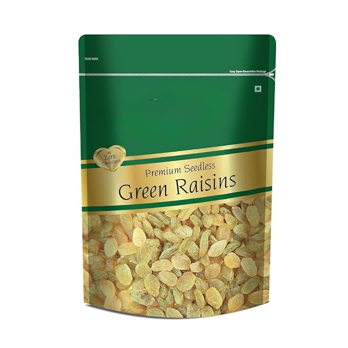 Premium Indian Raisin kishmish 100% Pure Raisins/kishmish/Organics Dry Fruits Seedless Kismis Green Raisins Dry Grapes Kishmish Delicious &amp Healthy -250gm