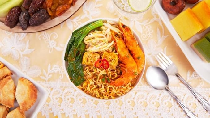 Instant 2 Minute Chow Noodles - CURRY Flavor with Seasonings (2x 5 PACKS) So Delicious Meal Mild Spicy Curry Noodles