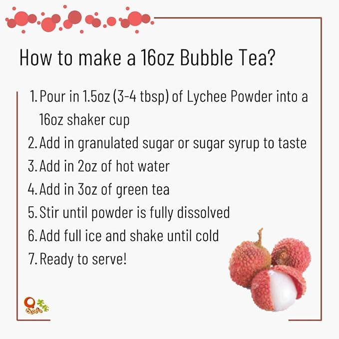 Qbubble Tea Powder Lychee 2.2 Pound