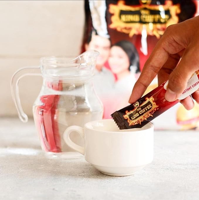 King Coffee Premium Instant Coffee - 3 in 1 Vietnamese Coffee Blend w/Creamer &amp Sugar - 88 Single Serve Instant Coffee Packets (1 Bag - 88 Sticks)