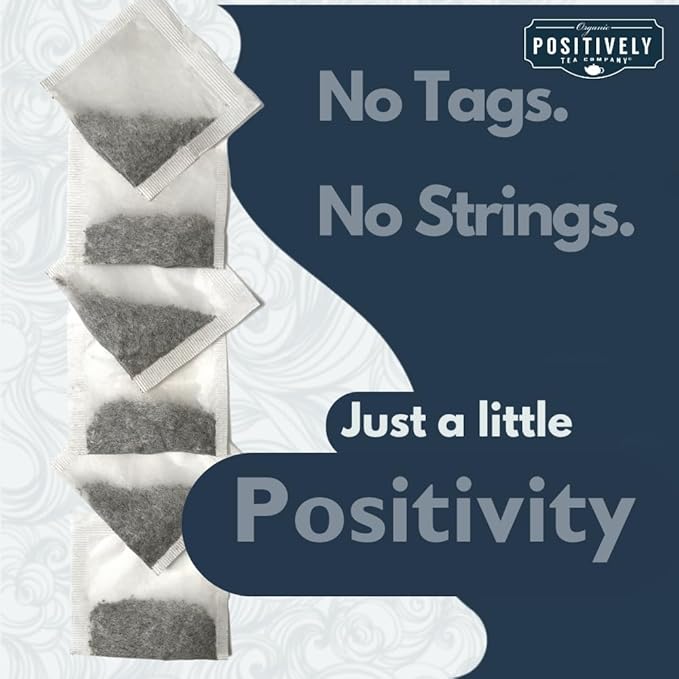 Organic Positively Tea Company Organic Black Tea Bags 100 Count Eco-Friendly Tea Bags Non-GMO