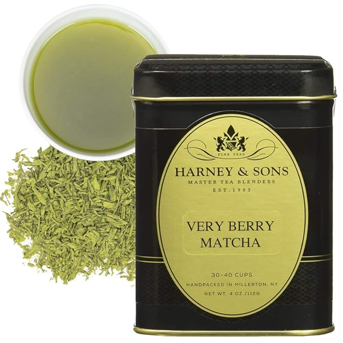 Harney &amp Sons Very Berry Matcha Tea | Berry Flavored 4 oz Tin
