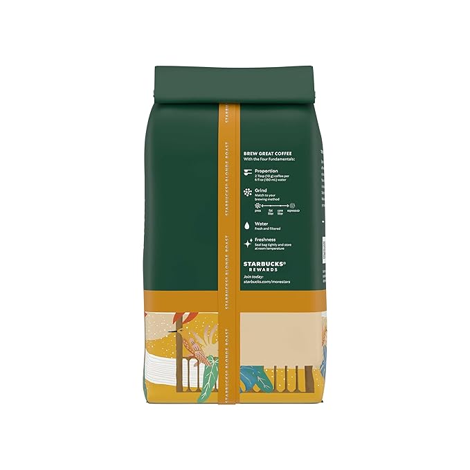 Starbucks Whole Coffee Beans Starbucks Blonde Roast Hot or Iced Coffee Veranda Blend Six 12 oz Bags (Pack of 2)