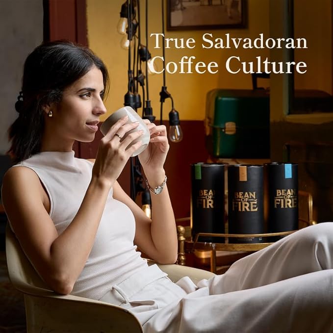 Bean of Fire El Salvador Pacamara Honey Ground Coffee – Medium Roast Single Origin Specialty Creamy &amp Nutty Cup (16 oz)
