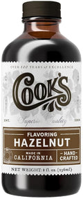 Cook's Pure Hazelnut Flavor Perfect for Baking and Cooking Certified Kosher Gluten Free Allergen Free Vegan 8 oz