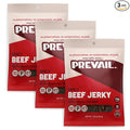 PREVAIL Spicy Grass-Fed Beef Jerky | SOY FREE | 100% Grass-Fed | Gluten Free Snacks | High Protein Snacks | Free of Preservatives | No GMO's | Pack of (3) Bags | 2.25oz