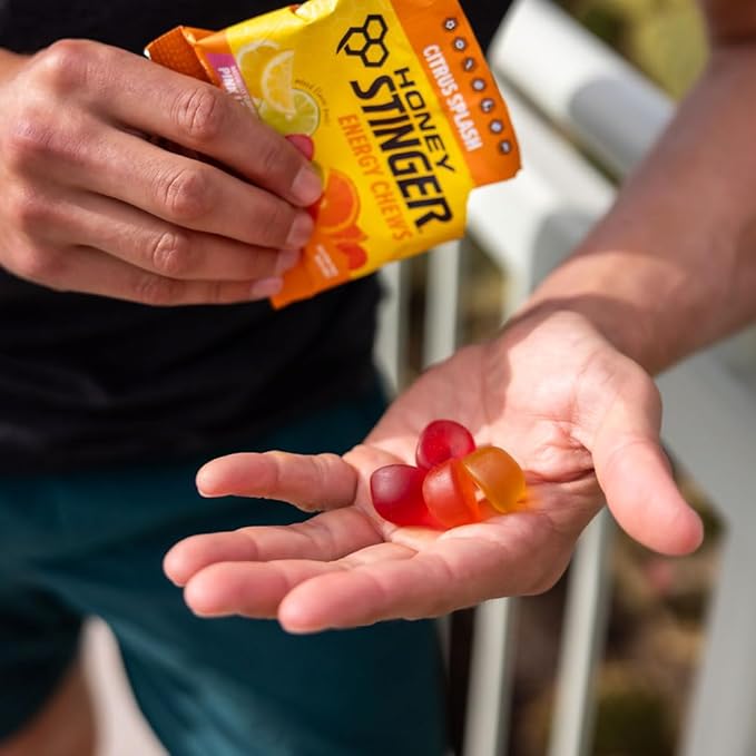 Honey Stinger Organic Energy Chew Variety Pack of 12 4 Pack Each of Fruit Smoothie Citrus Splash and Pink Lemonade Gluten Free &amp Caffeine Free Energy Chews for Exercise Endurance and Performa