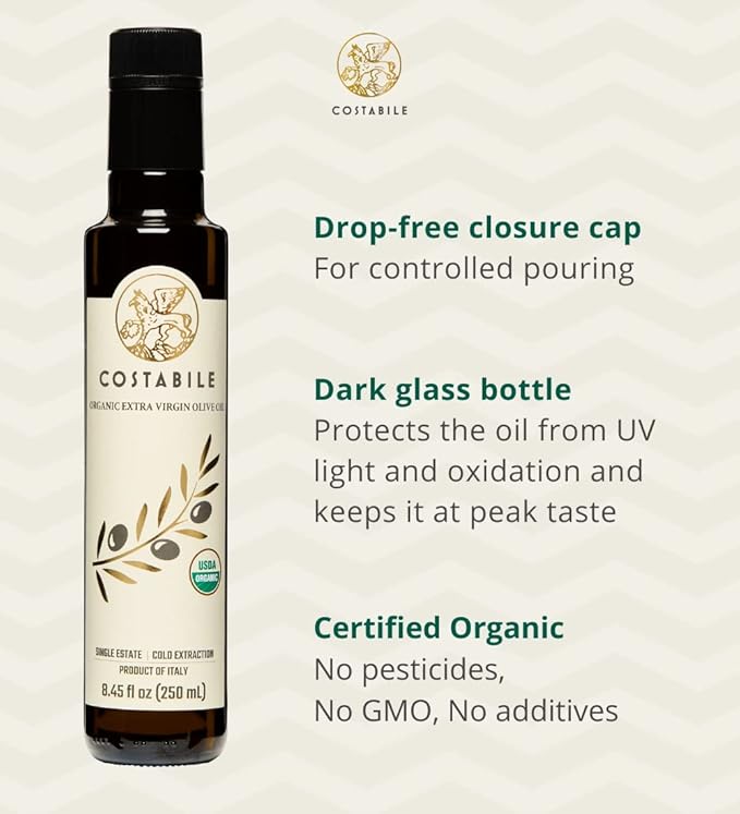 Lemon Olive Oil (16.9 Fl.Oz) and Medium Intensity Classic Blend (8.45 Fl. Oz.) - Great for salads finishing and baking - COSTABILE