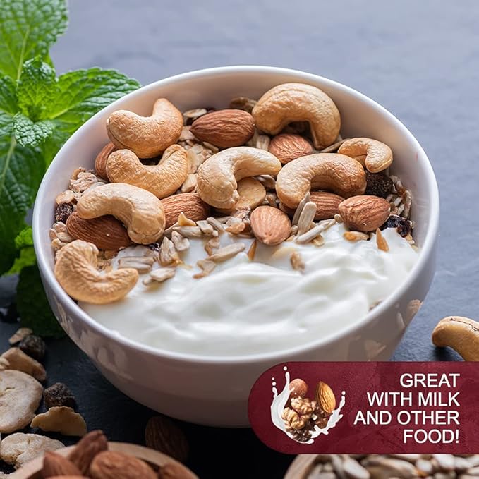 Raw Deluxe Unsalted Mixed Nuts- Premium Quality Kosher Mixed Nuts Snack by We Got Nuts- Natural Rich Flavor Cashews Walnuts Almonds Pecans Macadamia Nuts &amp More- Packed in A Resealable Bag- 3