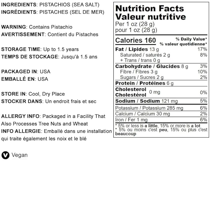 Food to Live Pistachios Roasted and Salted 1.5 Pounds — California Dry Roasted Pistachios with Sea Salt In Shell Kosher Vegan Superfood Bulk