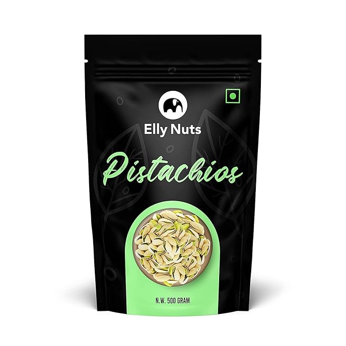 Elly Nuts Pistachio (Pista) 500 gms (RawGluten Free Non-GMO and Vegan) Dry Fruit Nut Jumbo Size