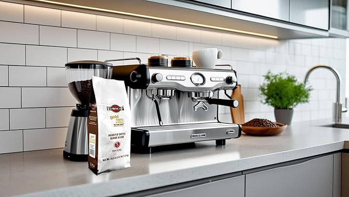 Eurocaf Blend Gold 100% Arabica Whole Bean Coffee Medium Roast 2.2 Ib Original Italian Coffee (Pack of 1)
