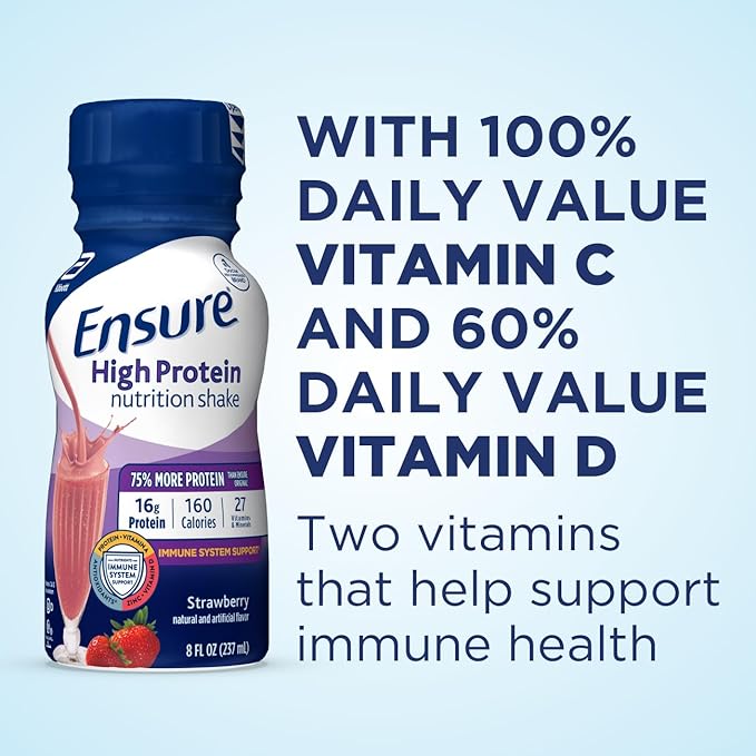 Ensure High Protein Nutrition Shake 24 Pack &amp Glucerna Diabetic Nutritional Shake Blood Sugar Management 24 Count