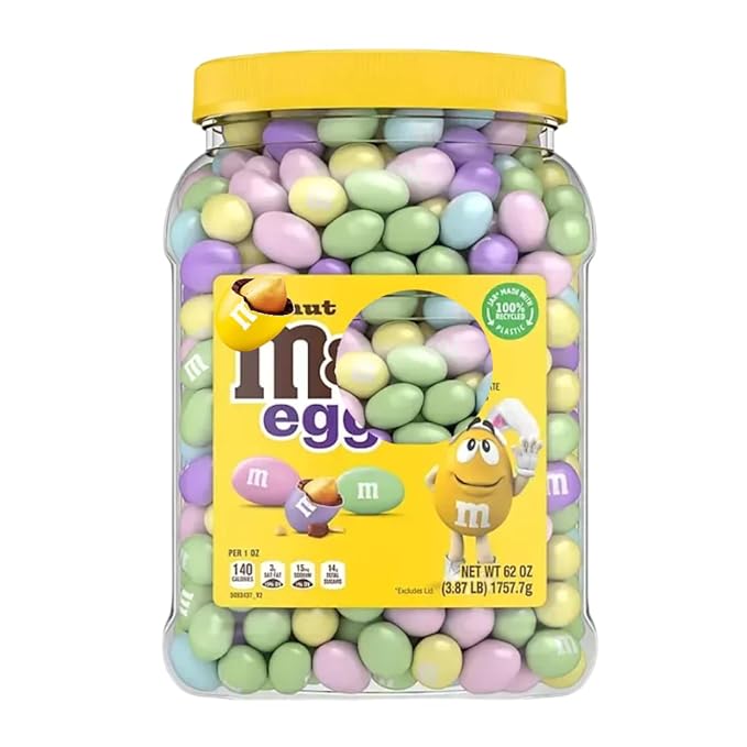 Peanut Chocolate Candy Easter Pastel Colors 62 oz Jar (62 Ounce (1 Pack))